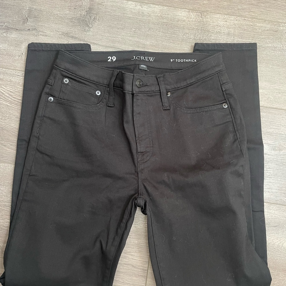 J.Crew Black 9” Toothpick Jeans Size 29 NEW